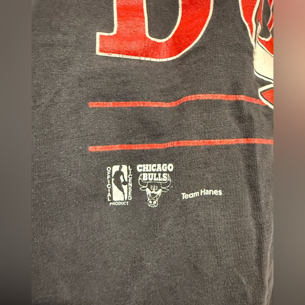 Vintage 90s Chicago Bulls Hanes Heavyweight Single Stitch T-Shirt Size XL RARE - Picture 5 of 10